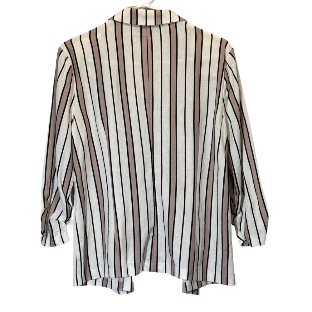 Women Pink | Cream| Black Stripe Blazer Size L - Picture 4 of 5